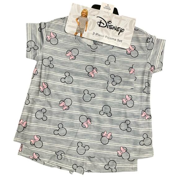 Disney Girl’s Pajamas Sleepwear Gray 2 Piece Set Size 4T NWT - Picture 1 of 7